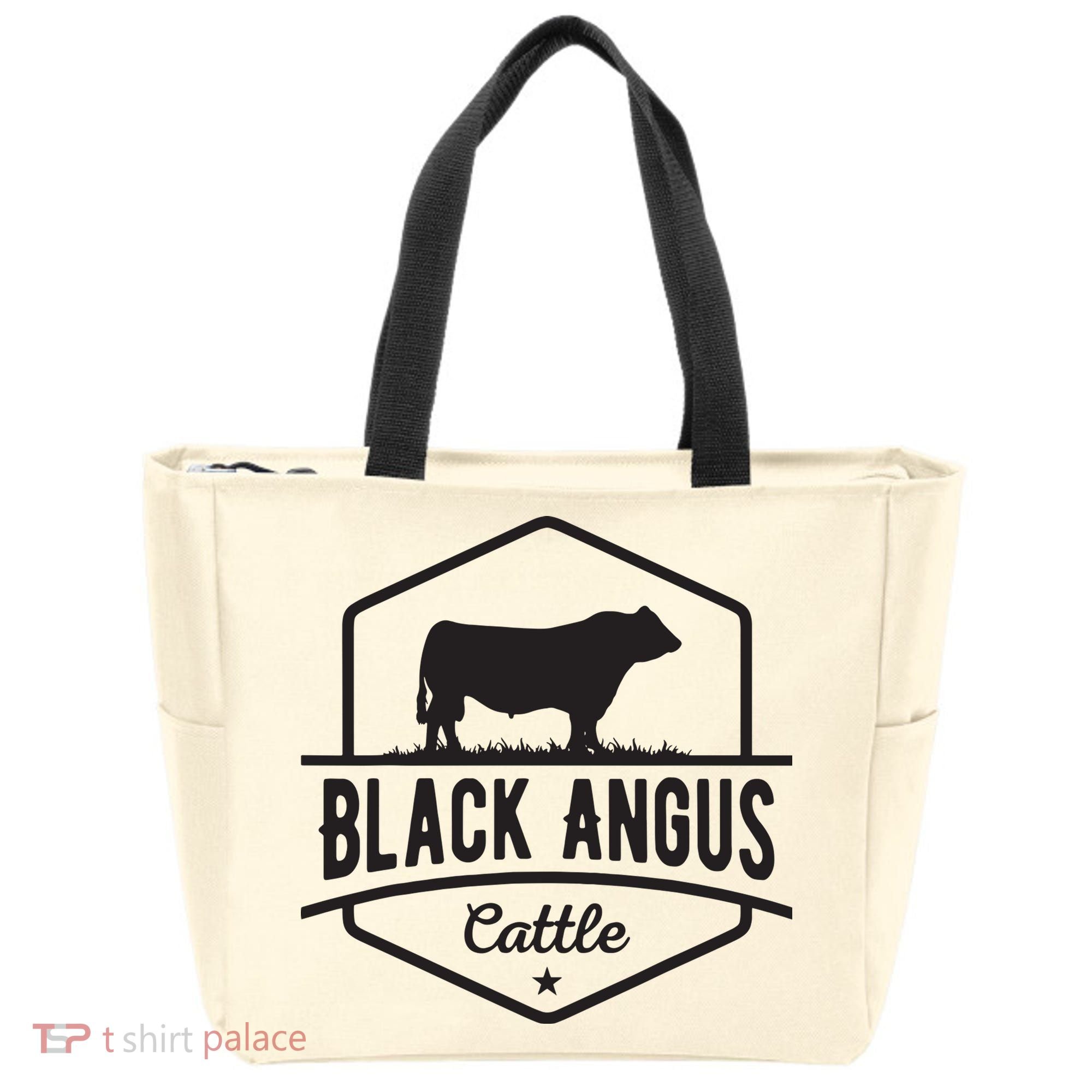 Cow Farmer Black Angus Cattle Tote Bag