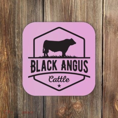 Cow Farmer Black Angus Cattle Coaster