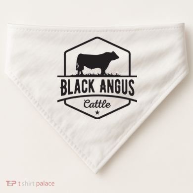 Cow Farmer Black Angus Cattle USA-Made Doggie Bandana