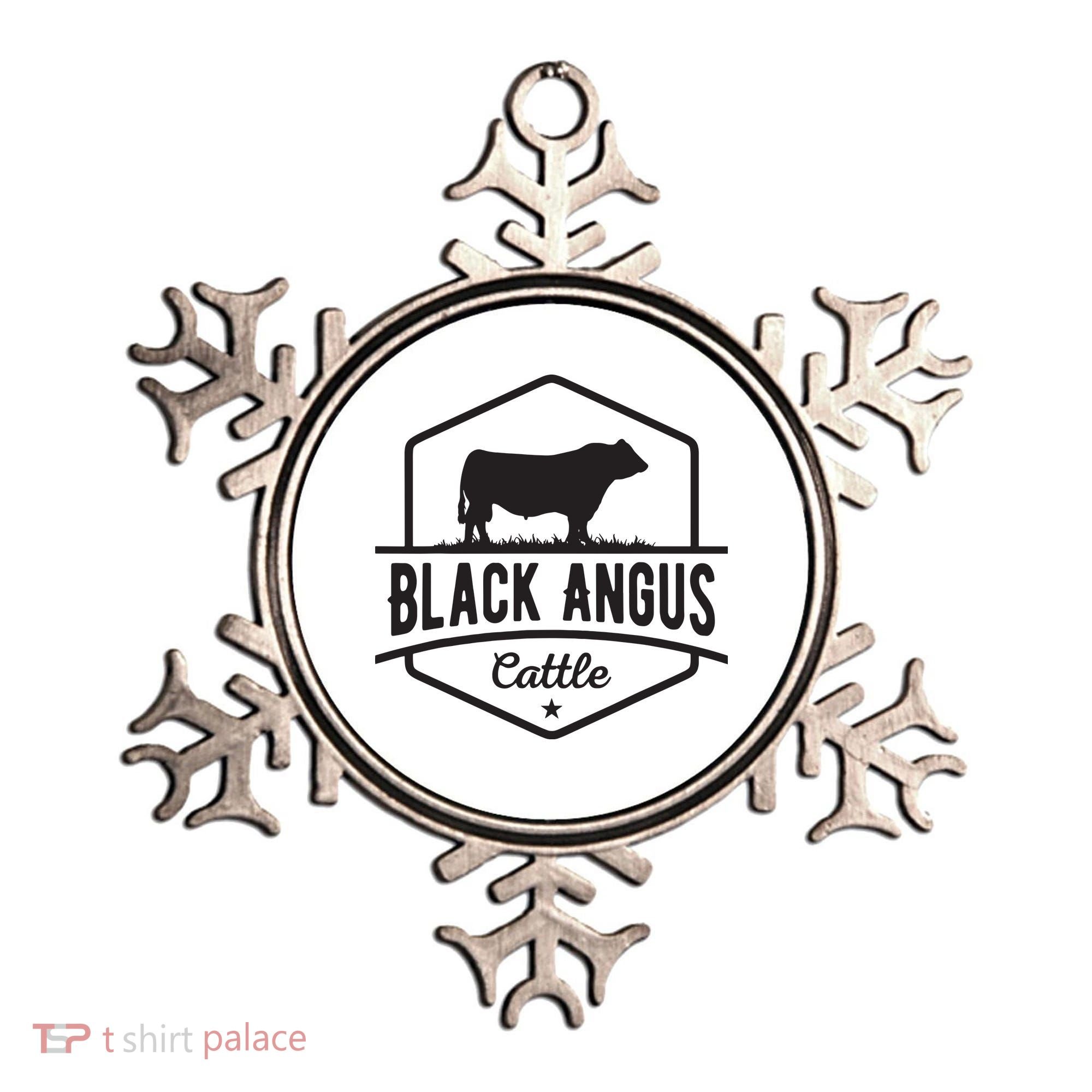 Cow Farmer Black Angus Cattle Ornament