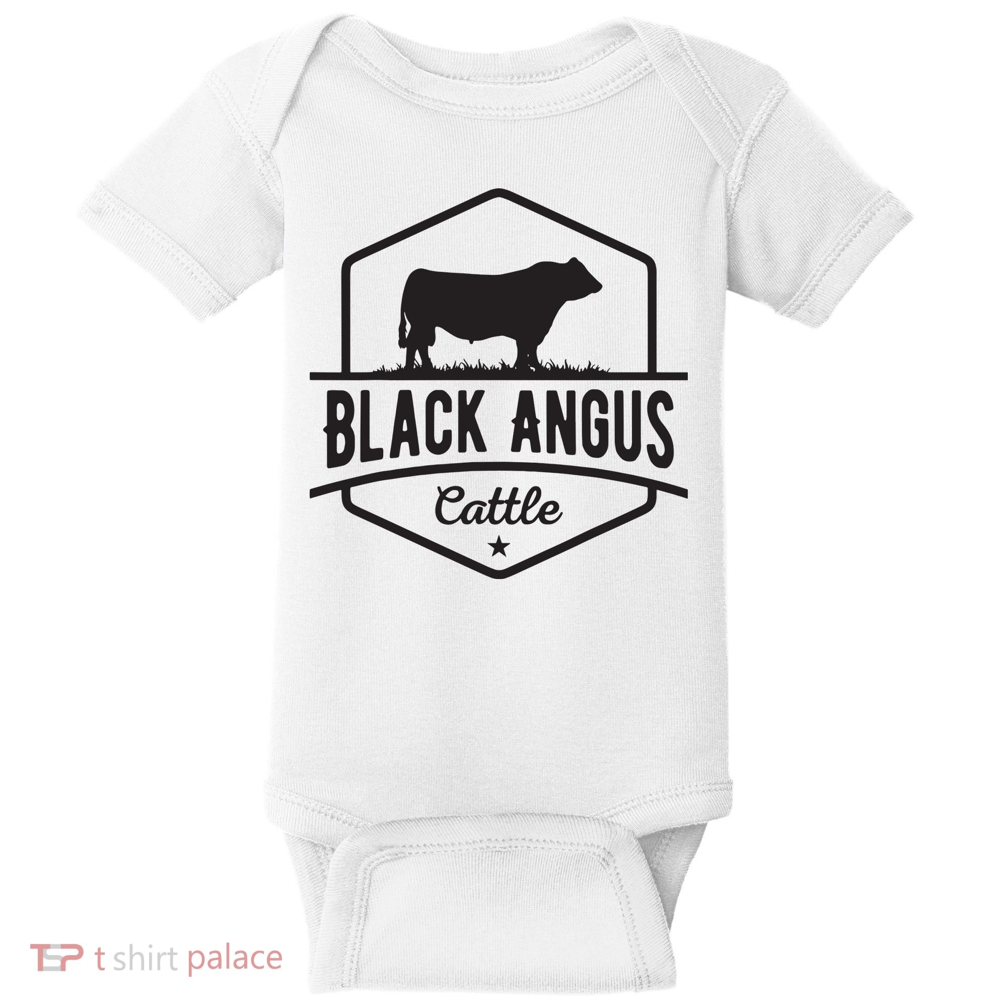 Cow Farmer Black Angus Cattle Baby Bodysuit