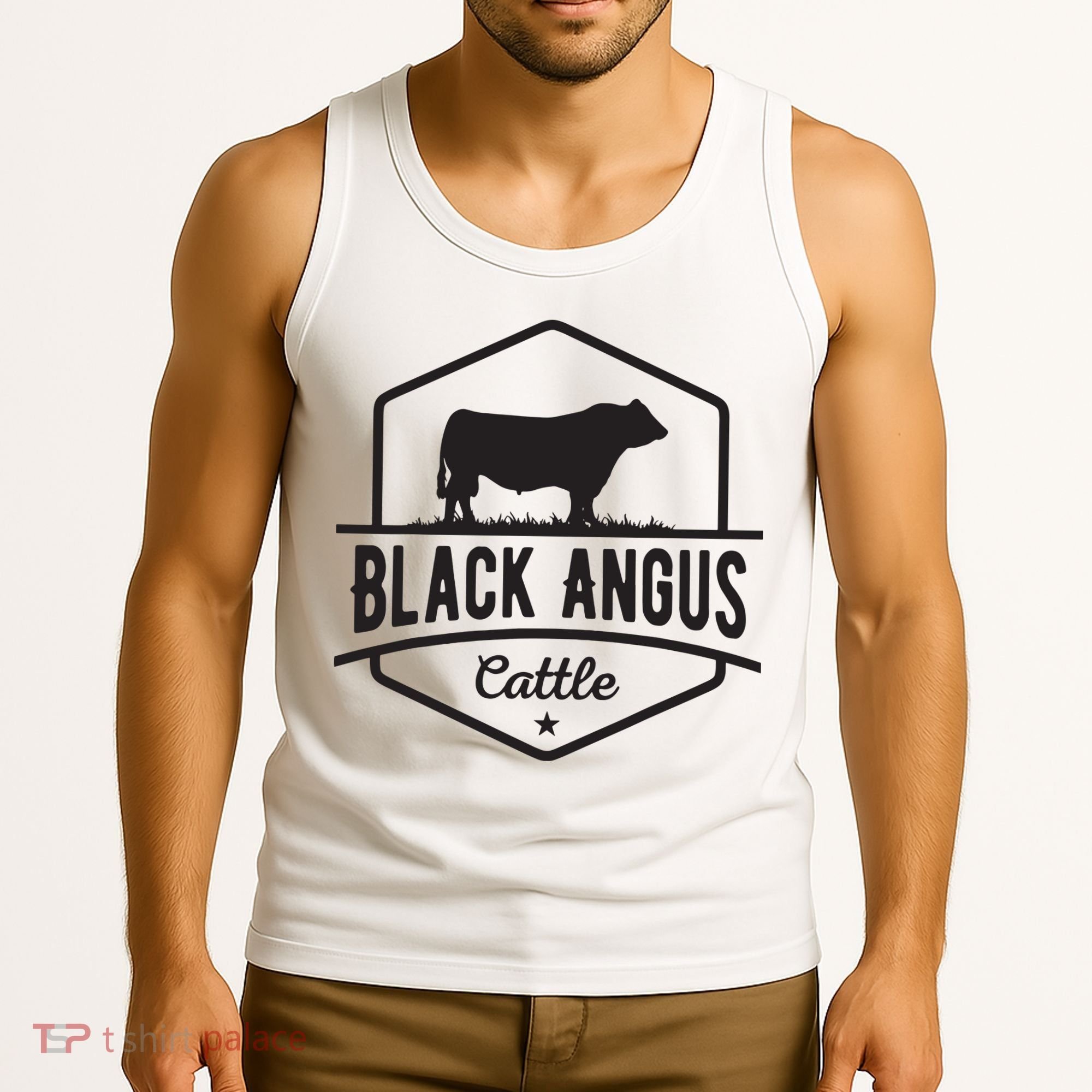 Cow Farmer Black Angus Cattle Tank Top