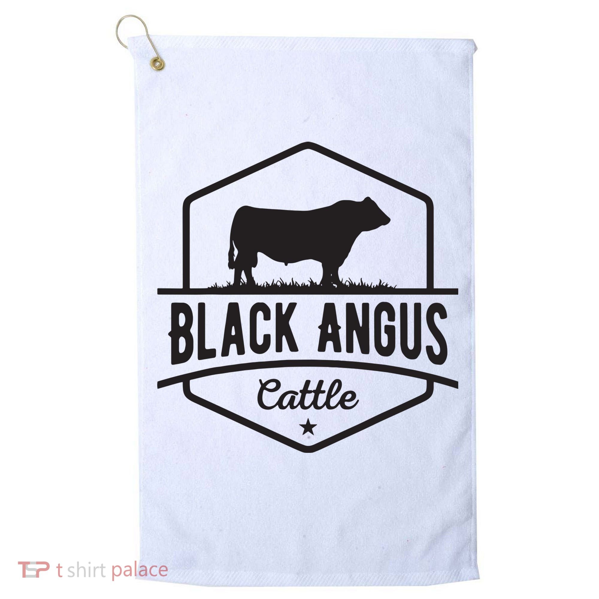 Cow Farmer Black Angus Cattle Golf Towel