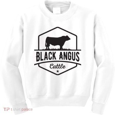 Cow Farmer Black Angus Cattle Kids Sweatshirt