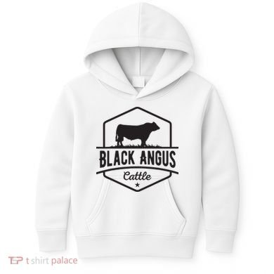 Cow Farmer Black Angus Cattle Kids Hoodie
