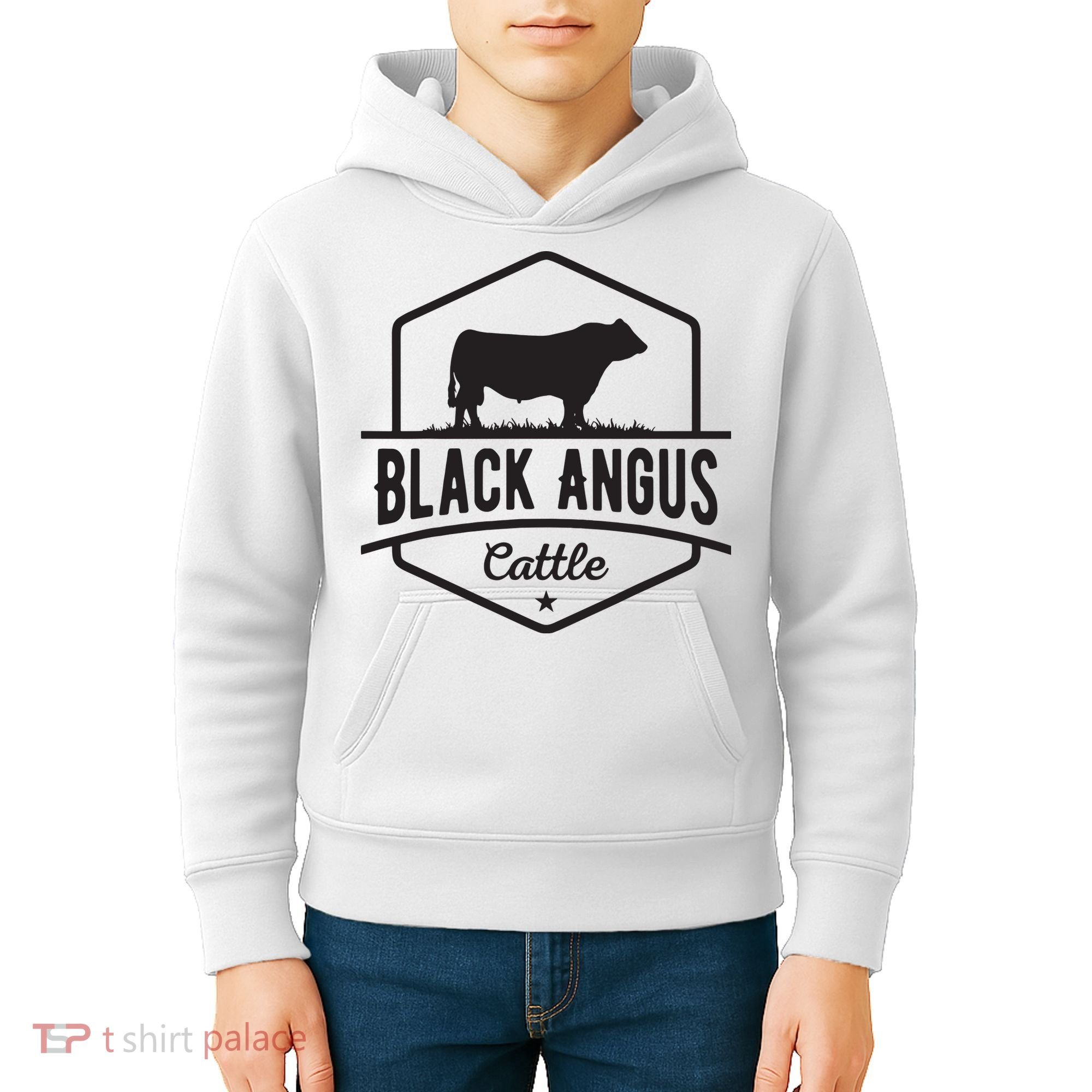 Cow Farmer Black Angus Cattle Kids Hoodie