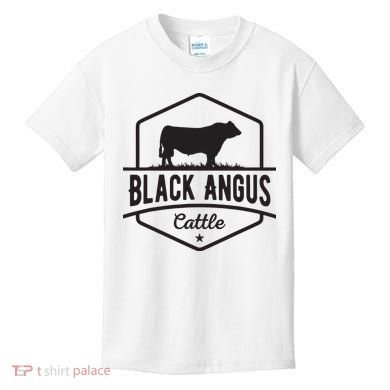 Cow Farmer Black Angus Cattle Kids T-Shirt