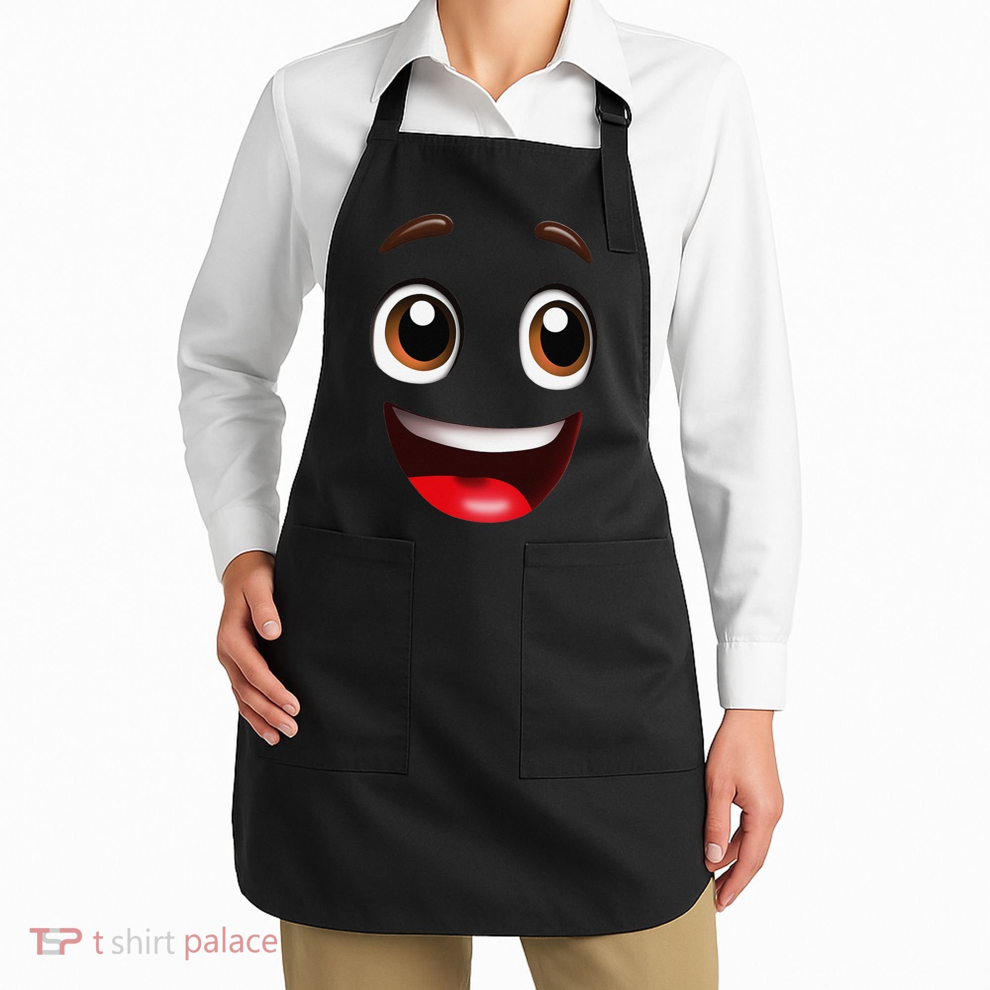 Cartoon Face Brown Eyes Apron