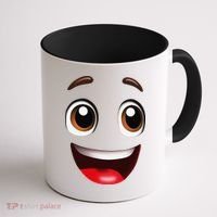Cartoon Face Brown Eyes Coffee Mug thumb 1