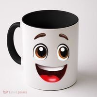 Cartoon Face Brown Eyes Coffee Mug thumb 0