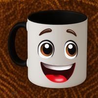 Cartoon Face Brown Eyes Coffee Mug thumb 2