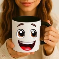 Cartoon Face Brown Eyes Coffee Mug thumb 3