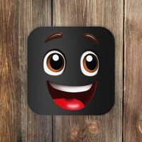 Cartoon Face Brown Eyes Coaster thumb 0