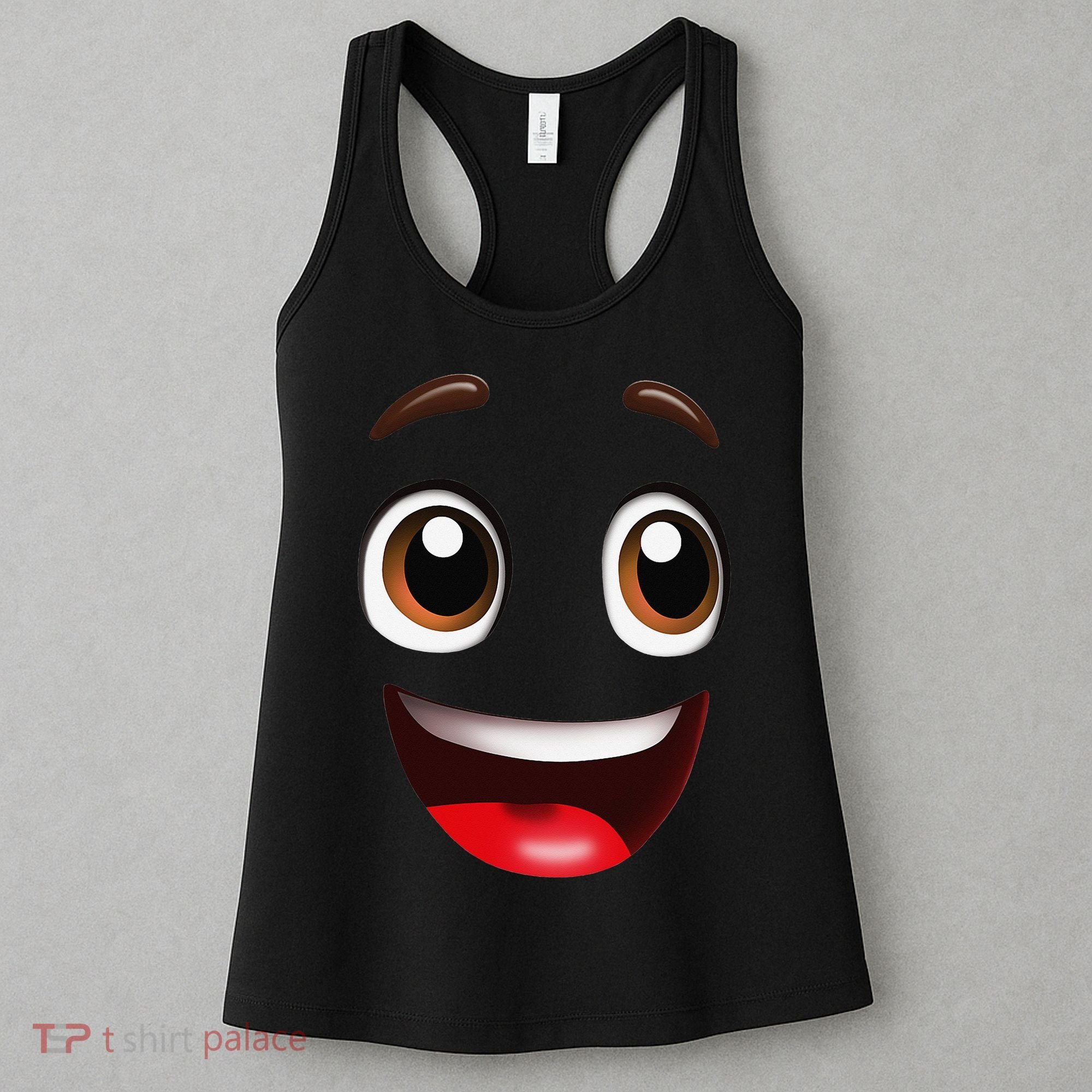 Cartoon Face Brown Eyes Women's Tank Top