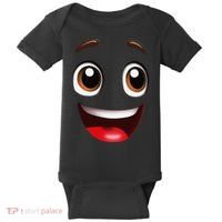 Cartoon Face Brown Eyes Baby Bodysuit thumb 0