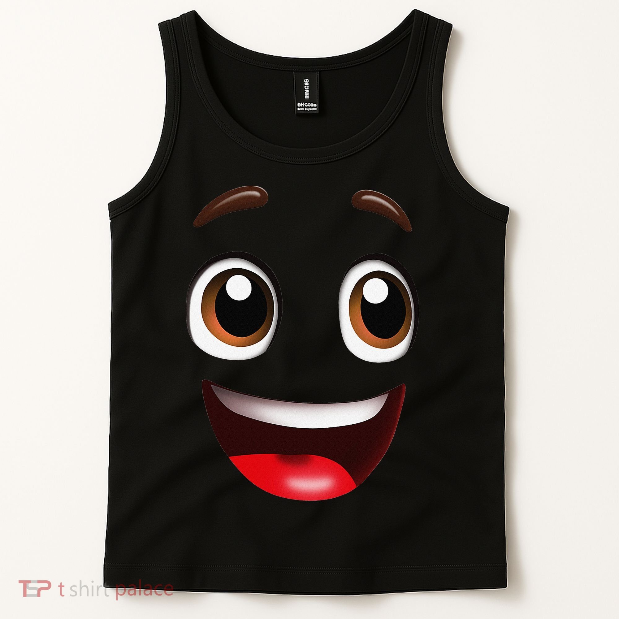 Cartoon Face Brown Eyes Tank Top