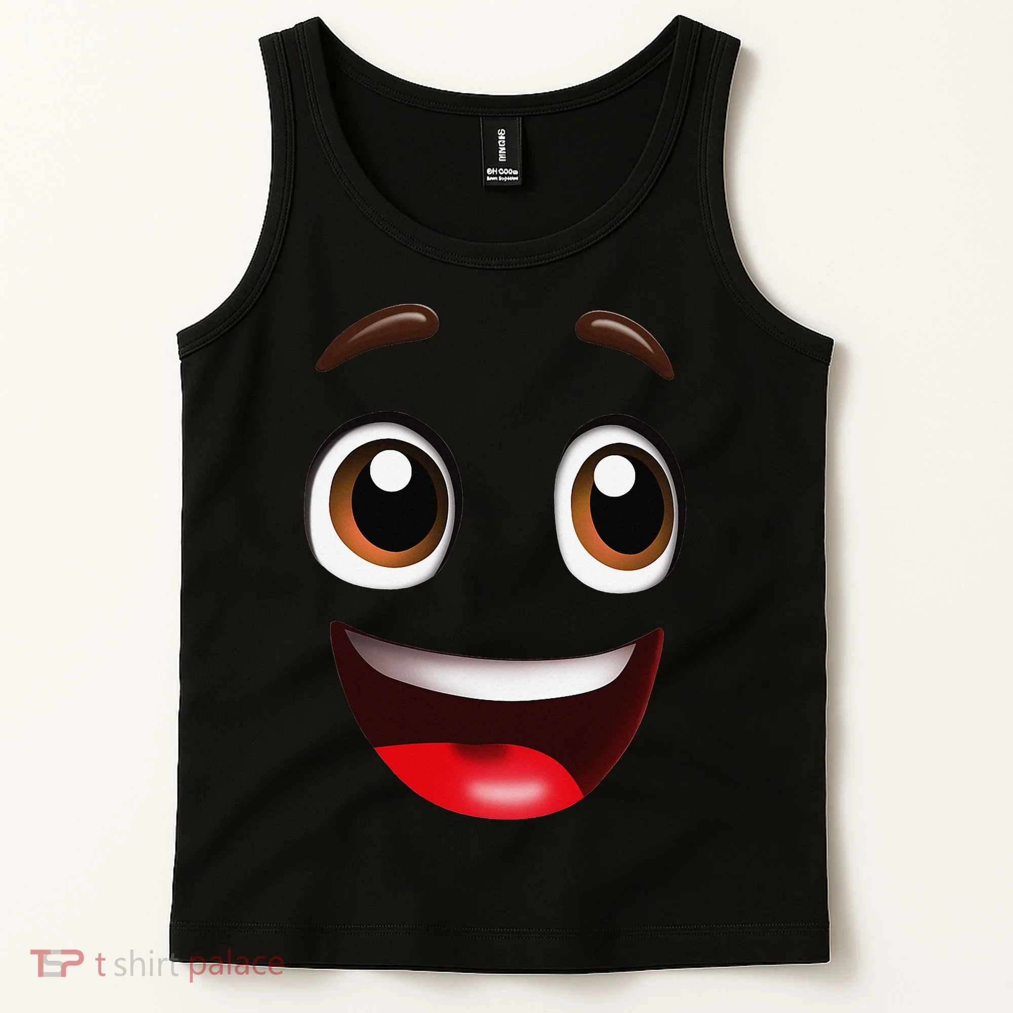Cartoon Face Brown Eyes Tank Top