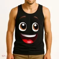 Cartoon Face Brown Eyes Tank Top thumb 3