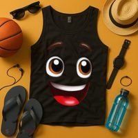 Cartoon Face Brown Eyes Tank Top thumb 4