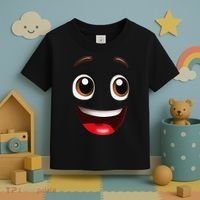 Cartoon Face Brown Eyes Toddler T-Shirt thumb 3