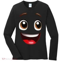 Cartoon Face Brown Eyes Women's Long Sleeve Shirt thumb 0