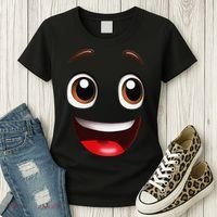 Cartoon Face Brown Eyes Women's T-Shirt thumb 3