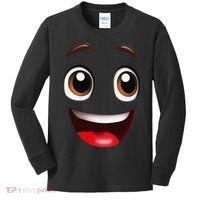 Cartoon Face Brown Eyes Kids Long Sleeve Shirt thumb 0
