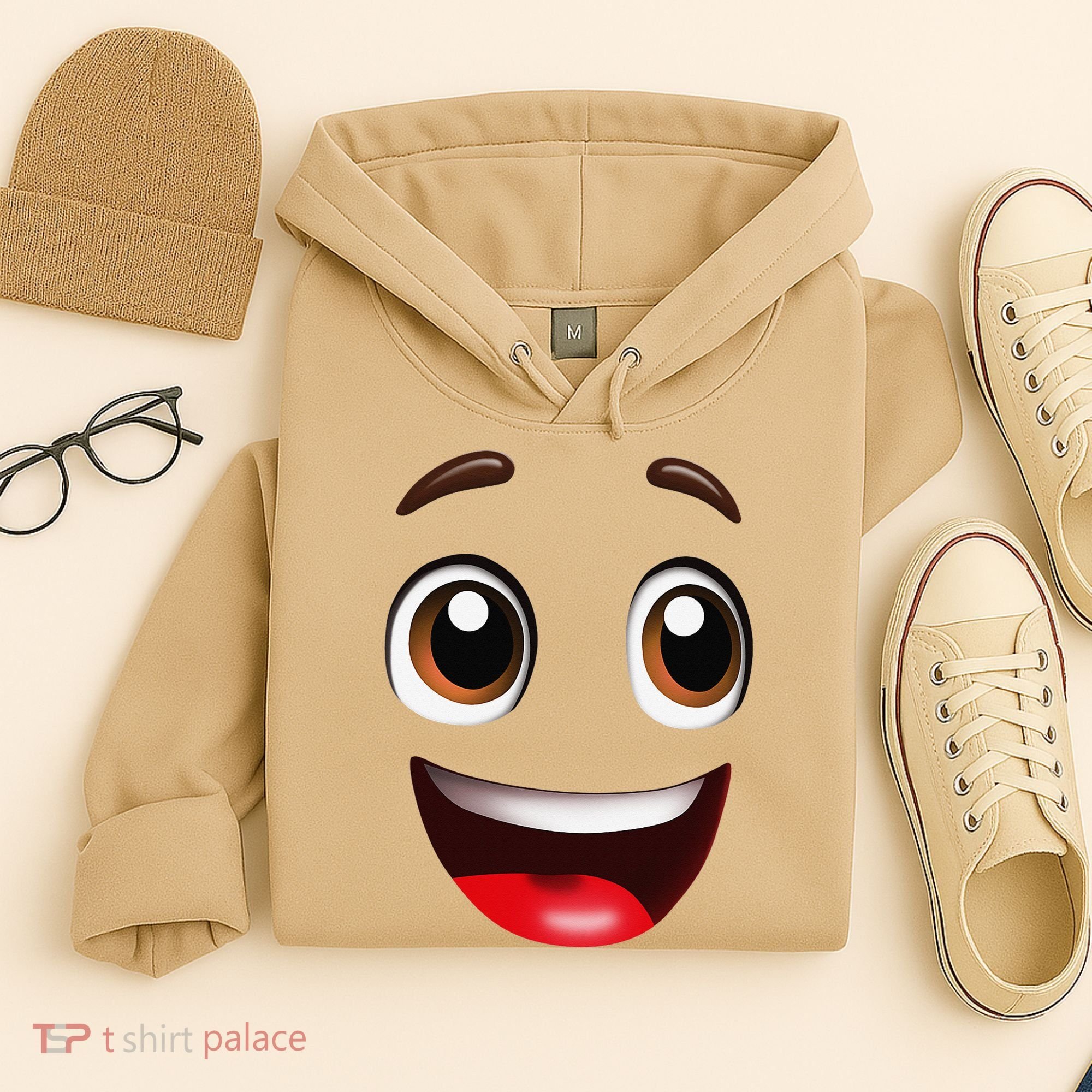 Cartoon Face Brown Eyes Hoodie