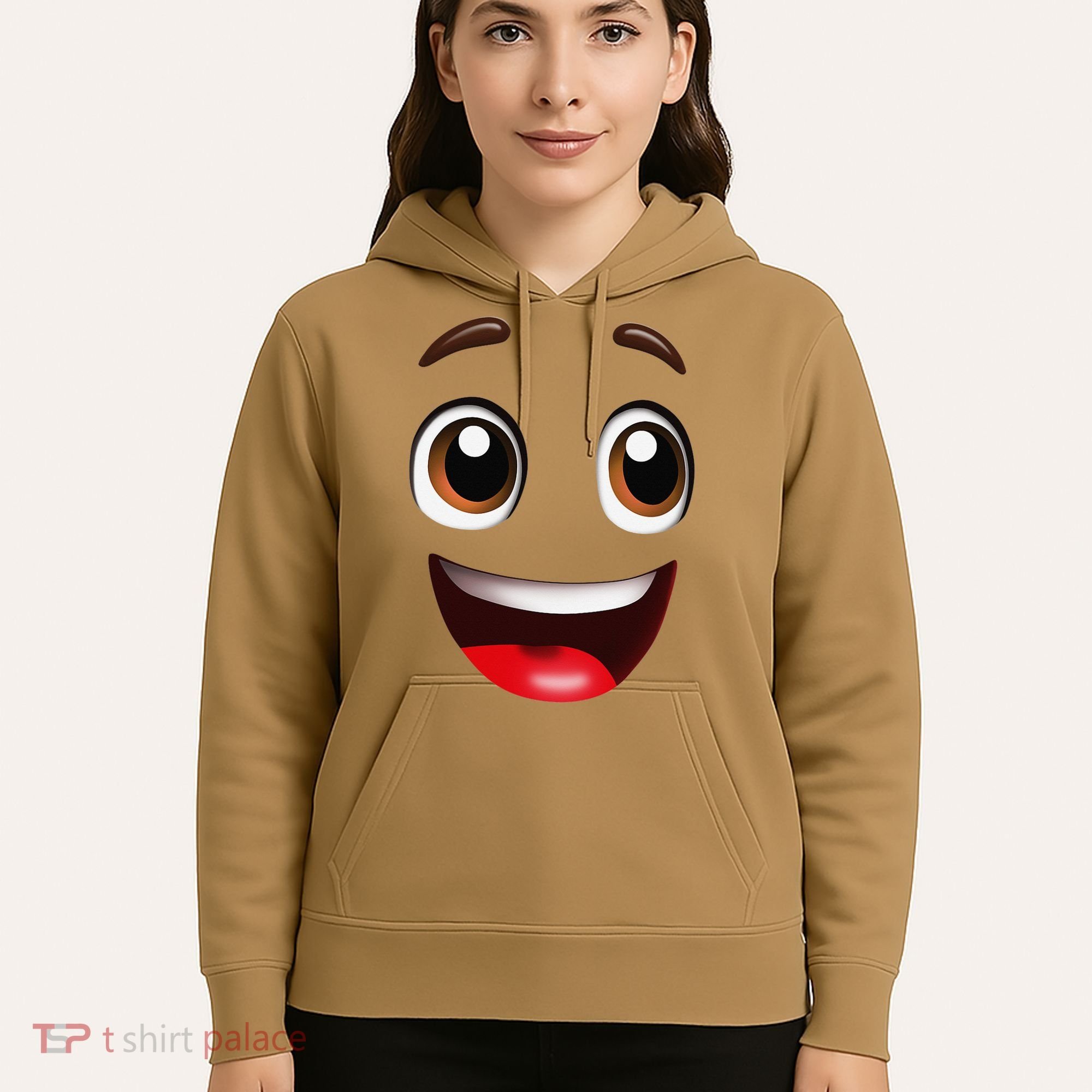 Cartoon Face Brown Eyes Hoodie