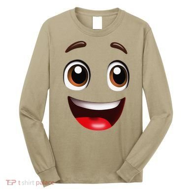 Cartoon Face Brown Eyes Long Sleeve Shirt