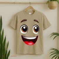 Cartoon Face Brown Eyes T-Shirt thumb 2