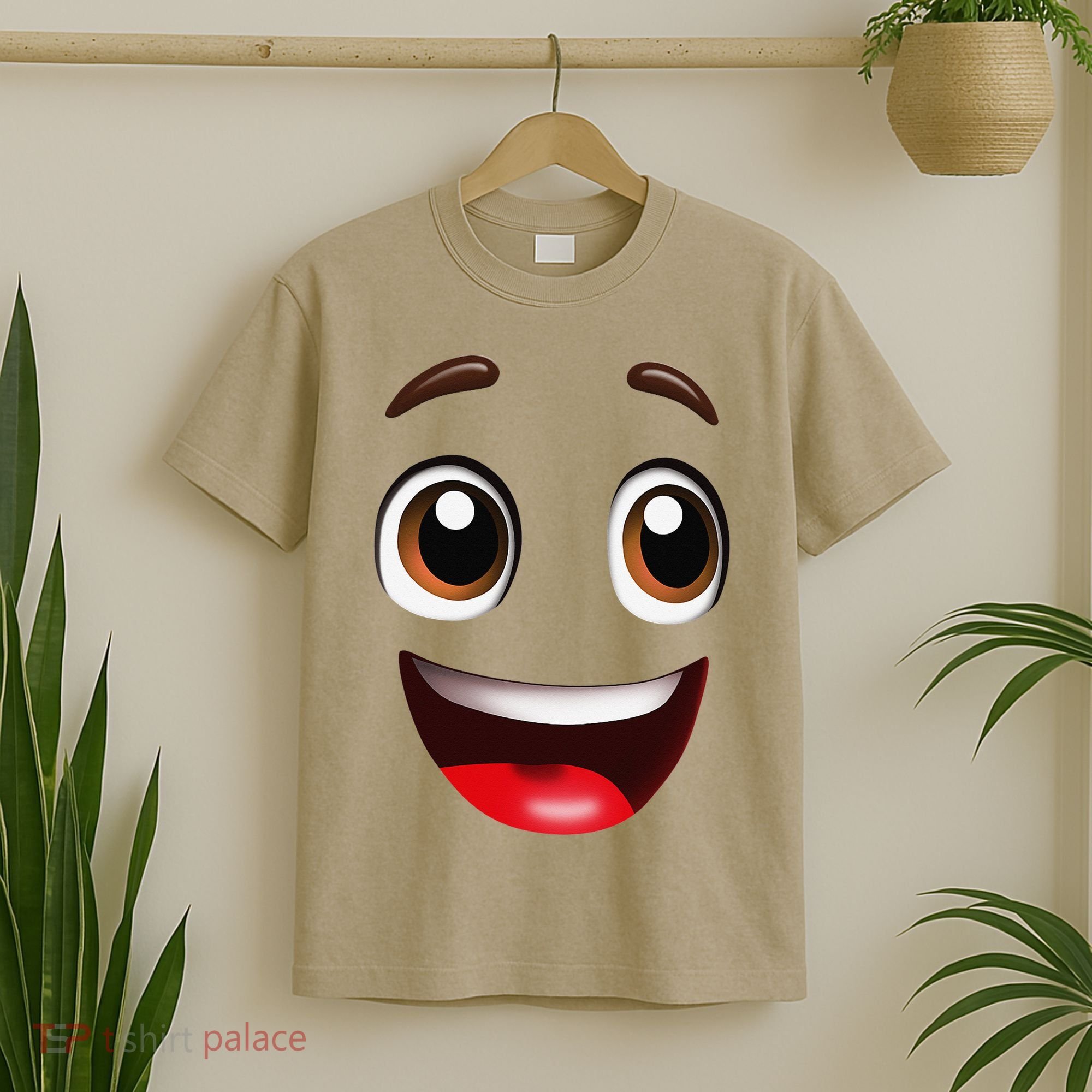 Cartoon Face Brown Eyes T-Shirt