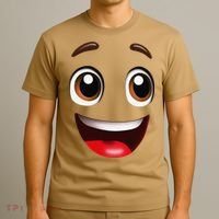 Cartoon Face Brown Eyes T-Shirt thumb 3
