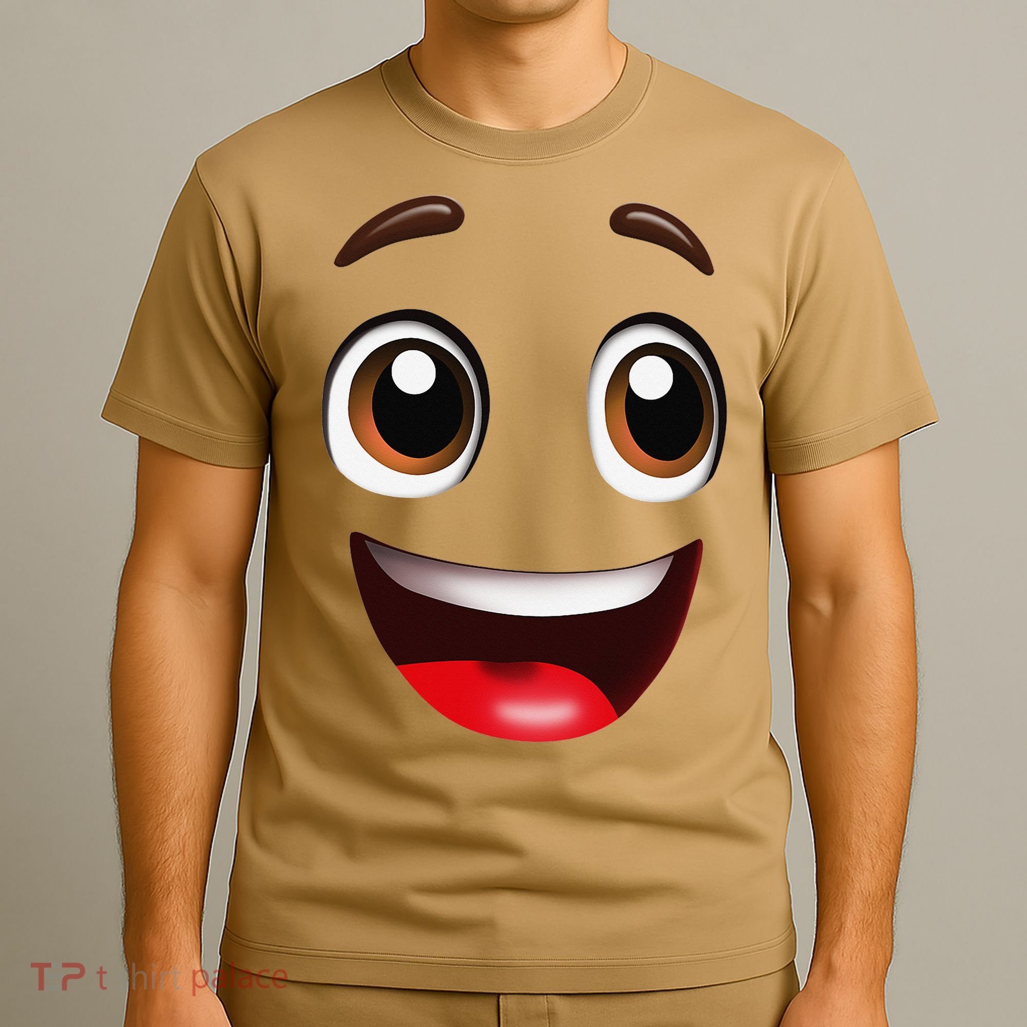 Cartoon Face Brown Eyes T-Shirt