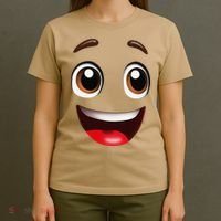 Cartoon Face Brown Eyes T-Shirt thumb 4