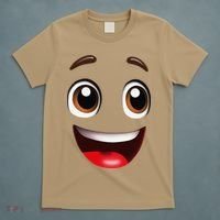 Cartoon Face Brown Eyes T-Shirt thumb 5