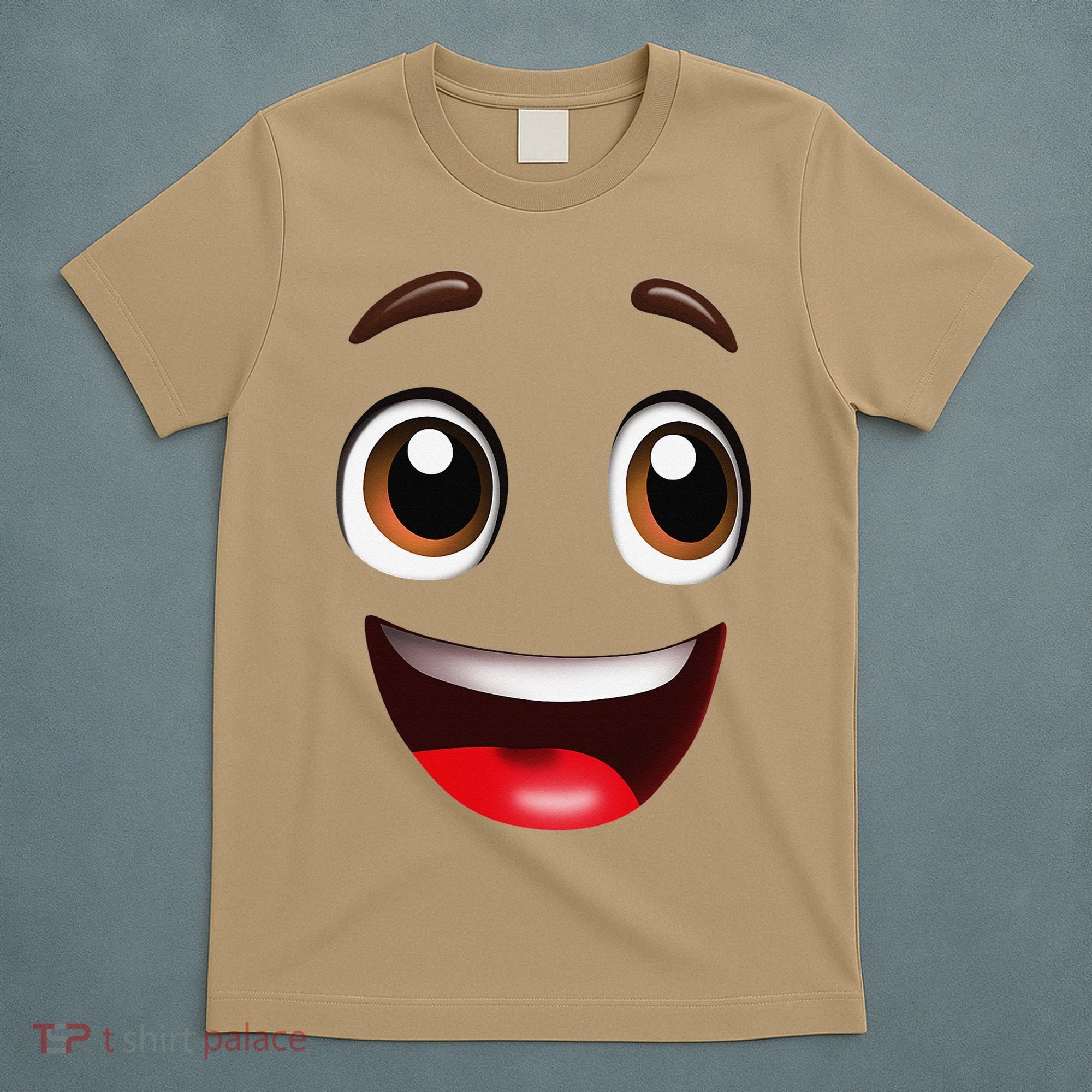 Cartoon Face Brown Eyes T-Shirt
