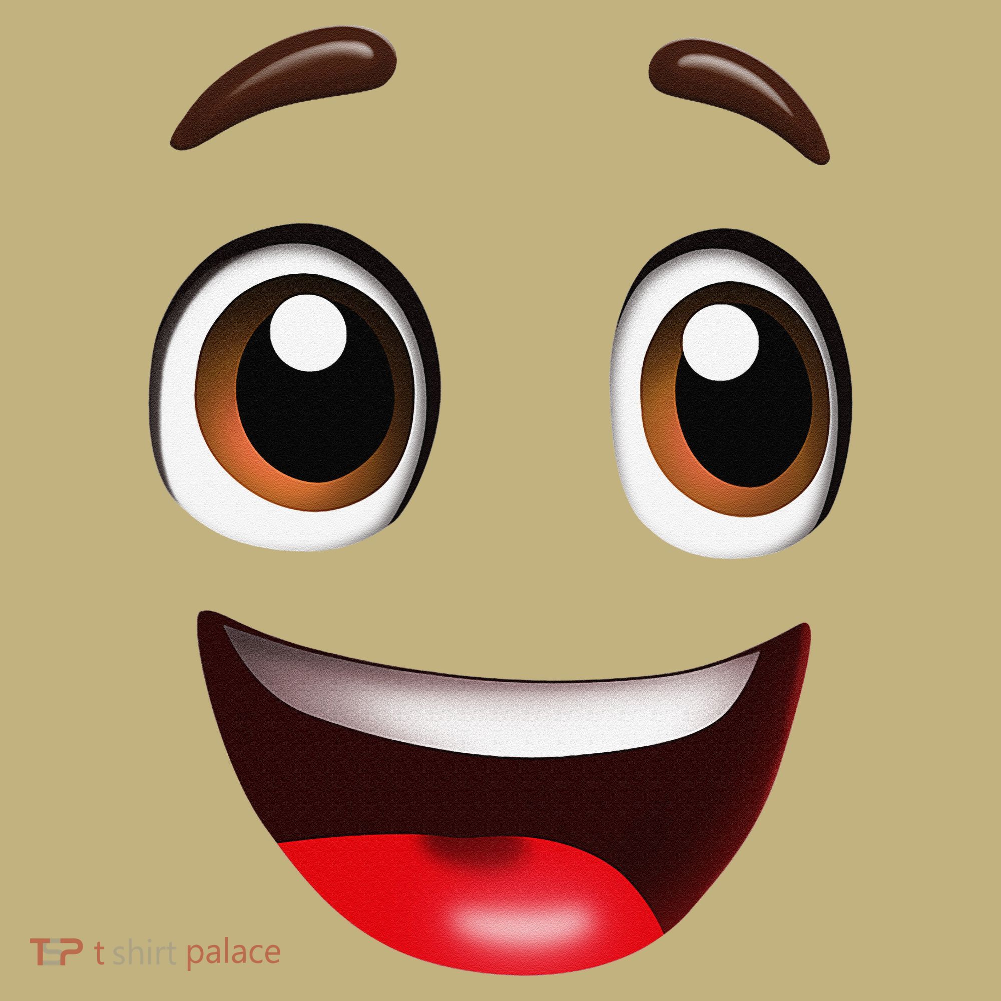 Cartoon Face Brown Eyes Kids T-Shirt