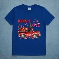 Cute French Bulldog Dog Driving Red Truck Happy Valentine's Gift T-Shirt thumb 5