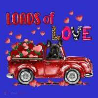 Cute French Bulldog Dog Driving Red Truck Happy Valentine's Gift T-Shirt thumb 7