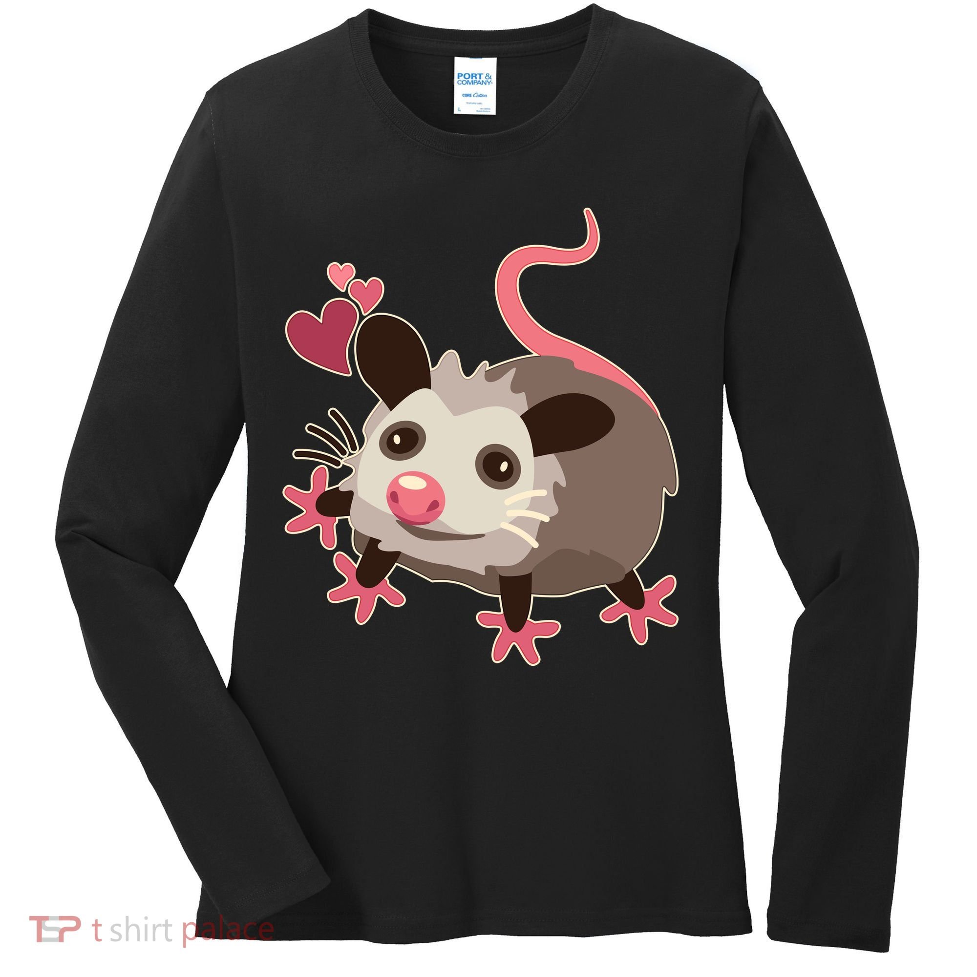 Cute Funny Baby Opossum Women's Long Sleeve Shirt