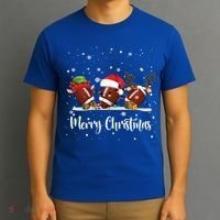 Christmas Football Ball Reindeer Santa Elf Gift Gi Gift T-Shirt thumb 3