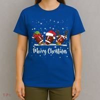 Christmas Football Ball Reindeer Santa Elf Gift Gi Gift T-Shirt thumb 4
