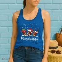 Christmas Football Ball Reindeer Santa Elf Gift Gi Gift Women's Tank Top thumb 2