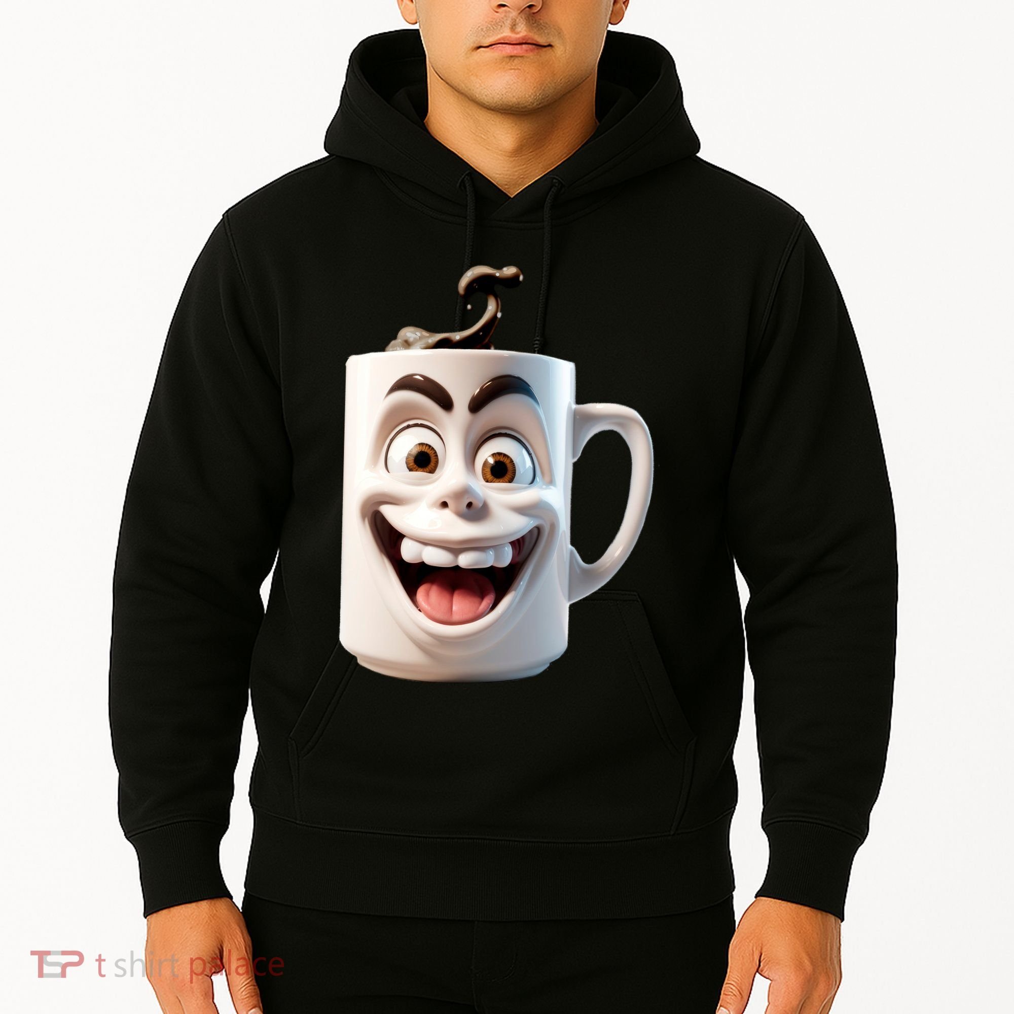 Crazy Face Coffee Character Hoodie