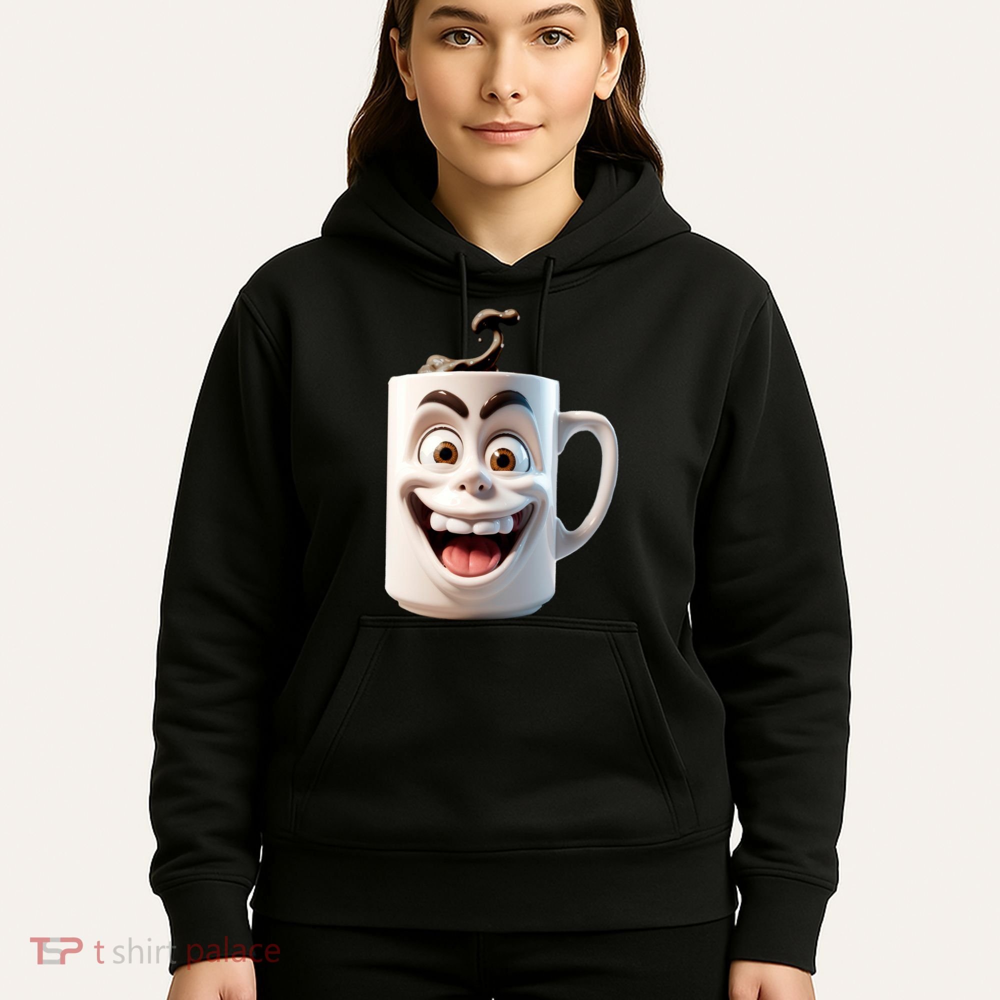 Crazy Face Coffee Character Hoodie