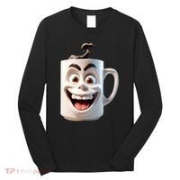 Crazy Face Coffee Character Long Sleeve Shirt thumb 0