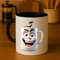 Crazy Face Coffee Character Coffee Mug thumb 4
