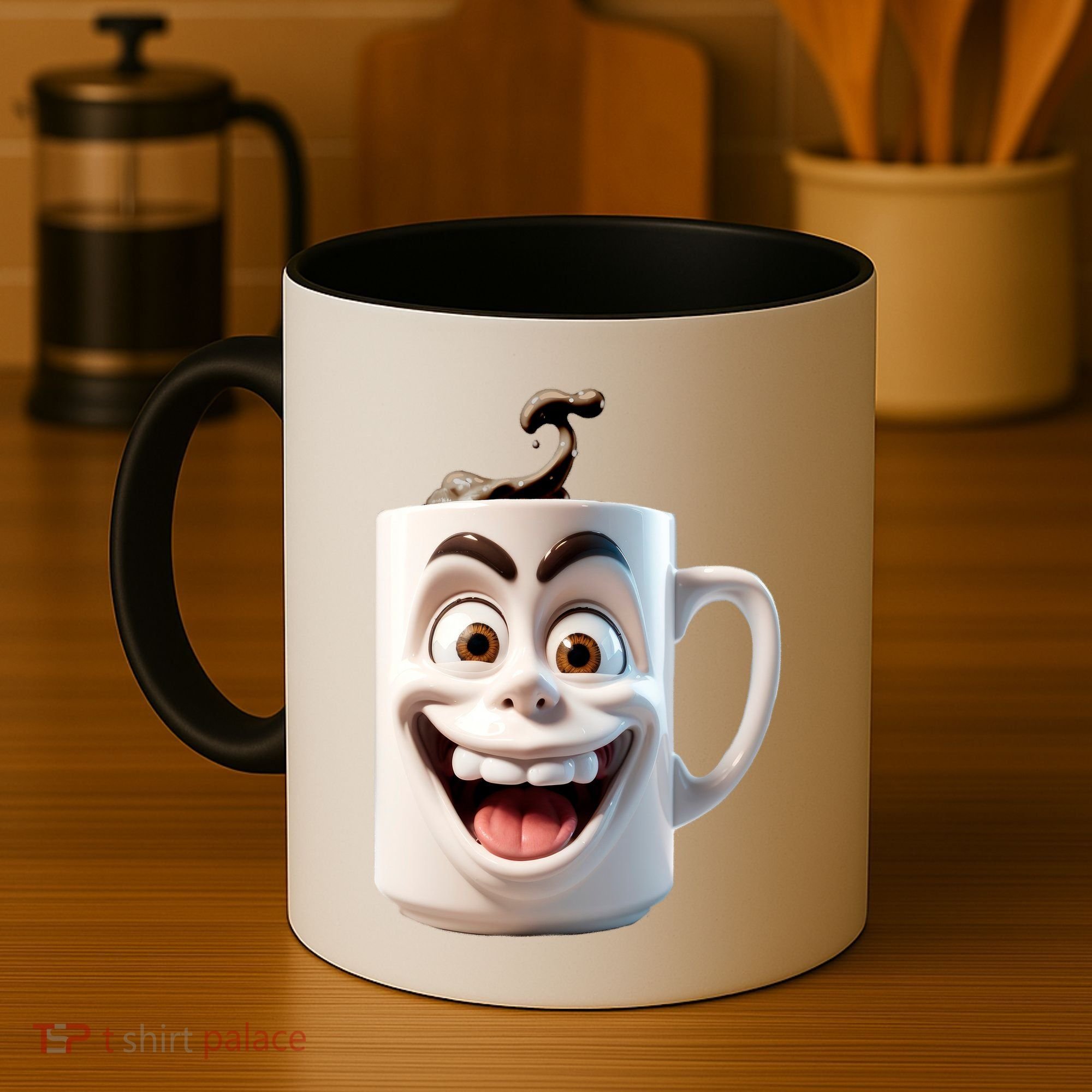 Crazy Face Coffee Character Coffee Mug