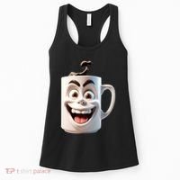 Crazy Face Coffee Character Women's Tank Top thumb 0